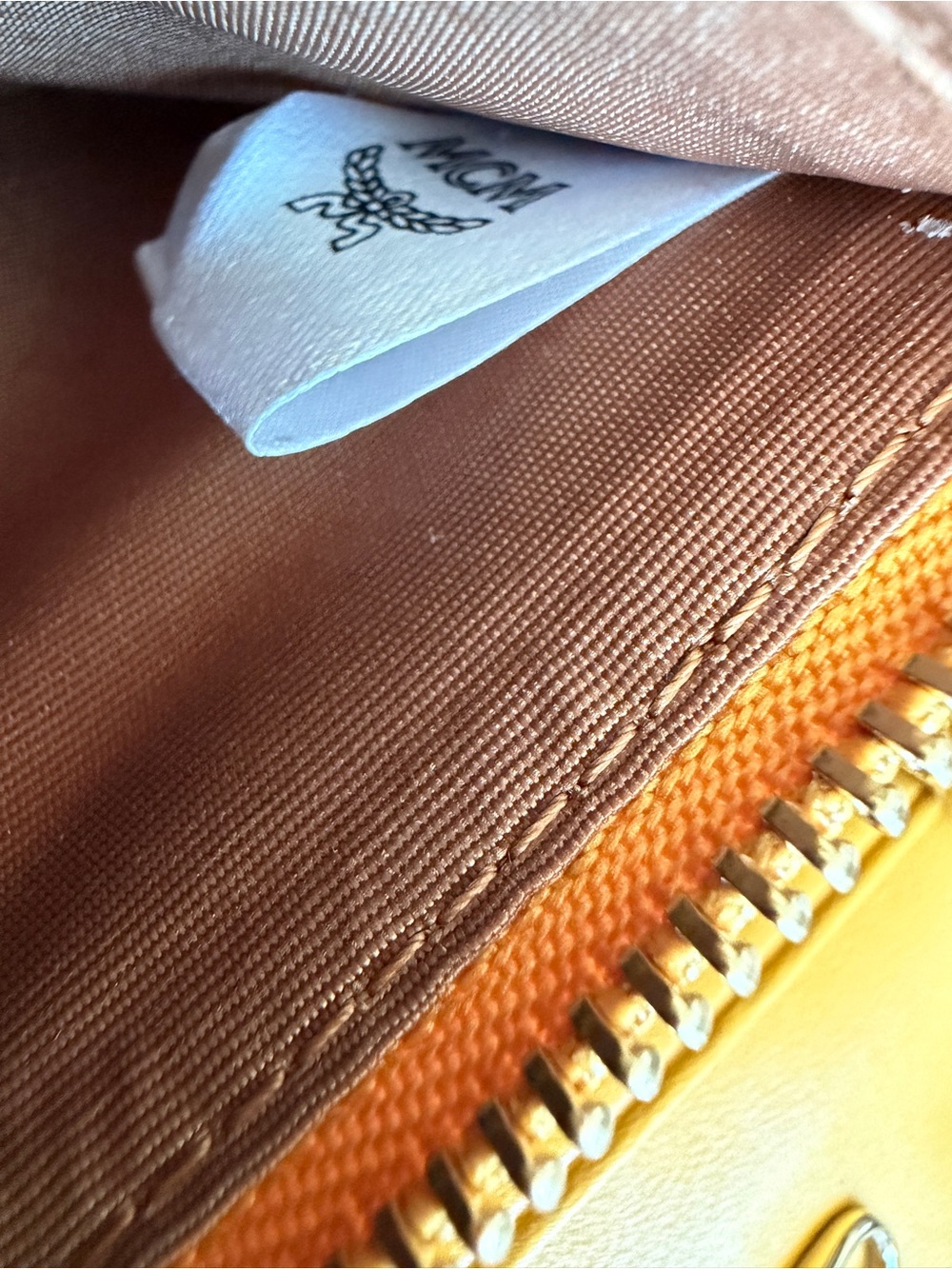 MCM Mustard Yellow Croc-Embossed Mini Chain Shoulder Bag - USED TWICE - Picture 6 of 7